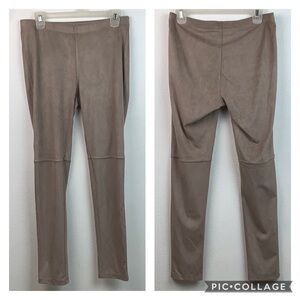 Baccini faux suede stretch moto leggings pants